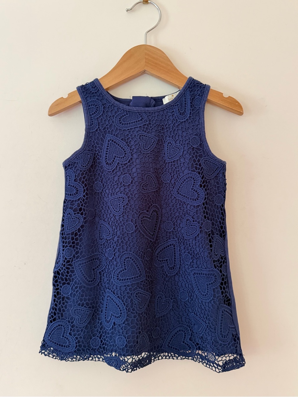 KATE SPADE EUC Navy Lace Heart Sleeveless Dress